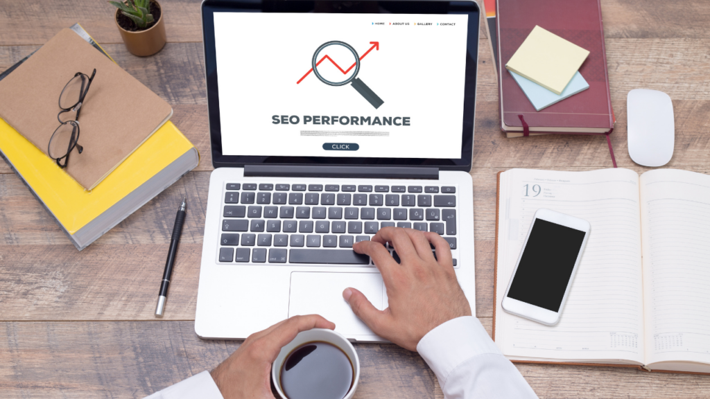 image, person typing, seo performance, flat-fee marketing vs part-time marketer